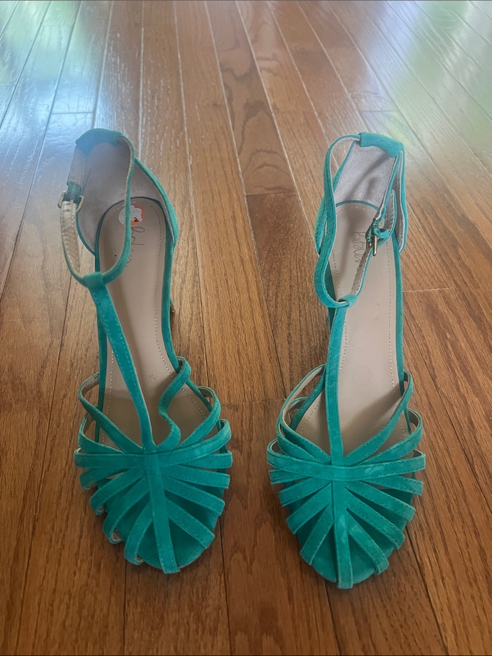 Boden suede Women’s Teal Strappy Ankle‑Tie Heels